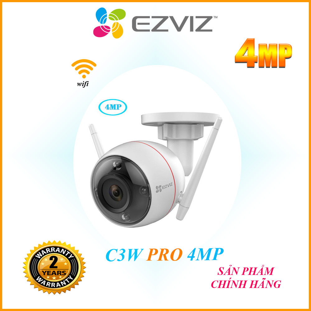 Camera Wifi Ezviz C3W Pro 4MP ngoài trời, Có màu ban đêm, Báo động còi hú đèn chớp, Đàm thoại 2 chiều