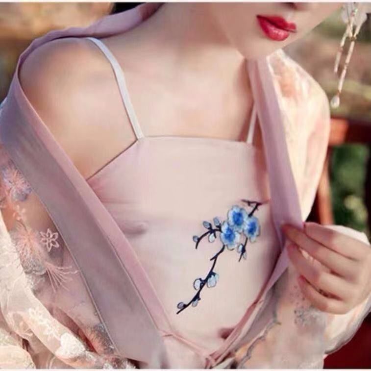 Hanfu Của Phụ Nữ Trung Quốc Phong Cách Siêu Đầm Hoa Fu Cổ Cải Thiện Eo Váy Trang Phục Hàng Ngày Sinh Viên Bộ