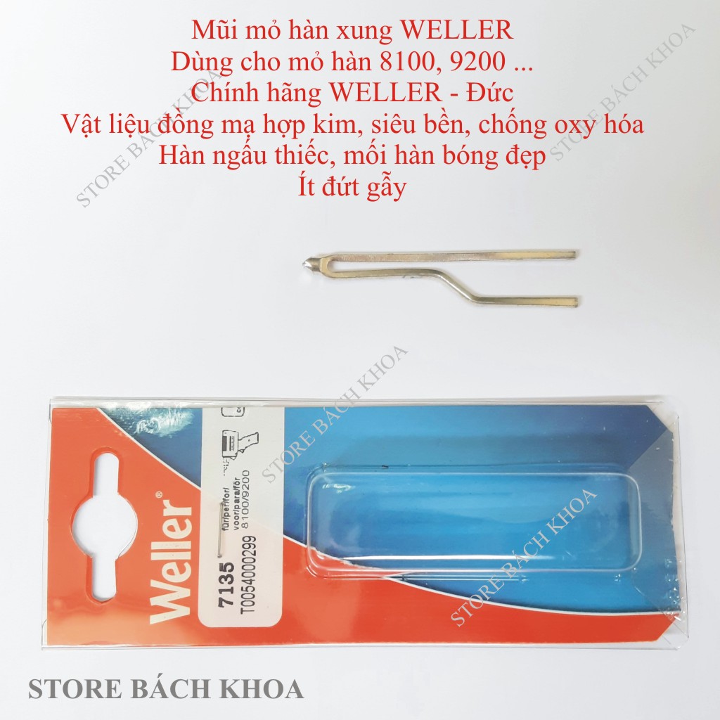 Mũi mỏ hàn xung WELLER, dùng cho mỏ hàn 8100, 9200, vật liệu bằng đồng mạ hợp kim bạc, chống oxy hóa, hàn siêu bền, kích thước 2 mm - Hàng chính hãng WELLER Đức- Bách Khoa