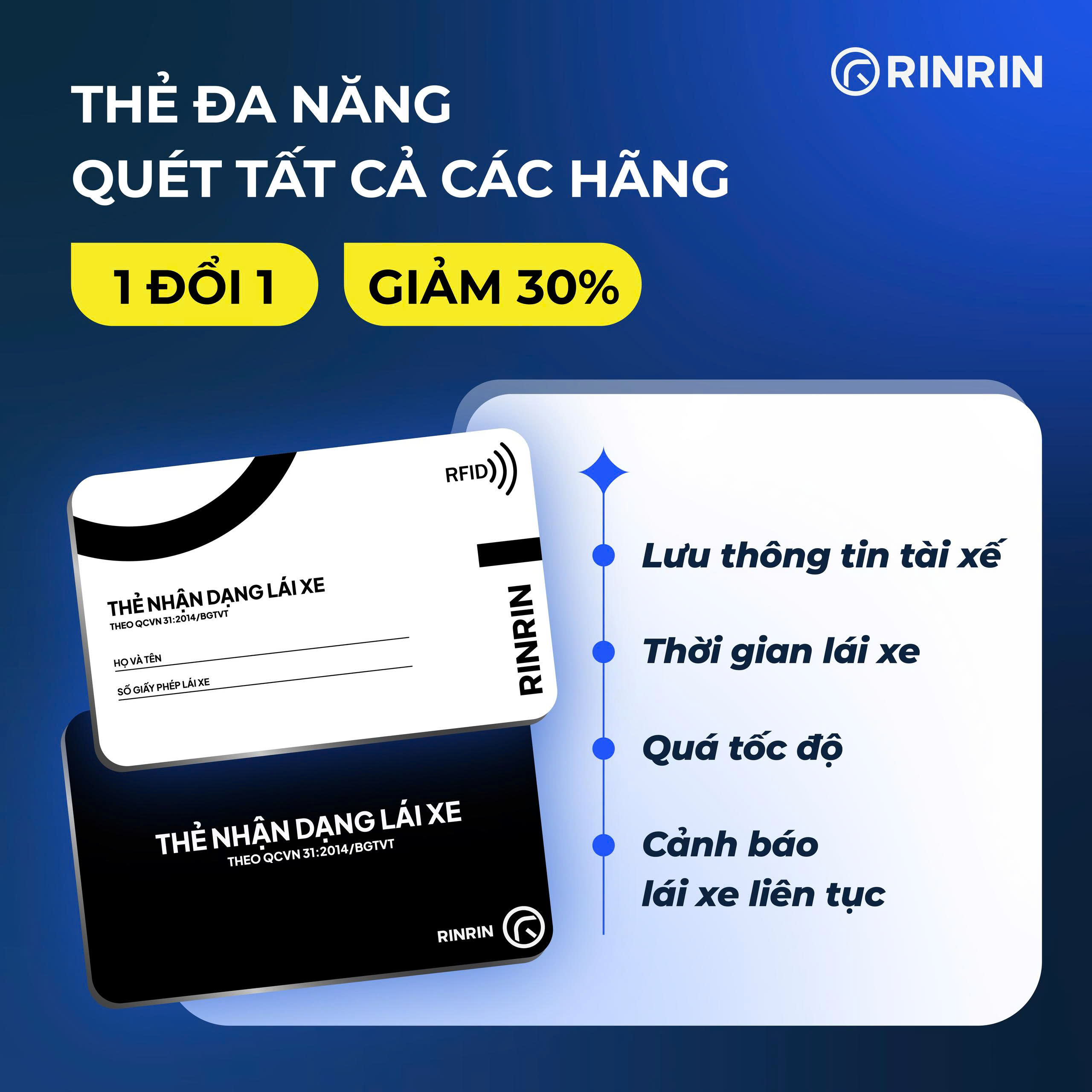 Thẻ Lái Xe Đa Năng rfid - Quẹt tất cả các hộp đen ô tô. Gửi GPLX để Shop hỗ trợ ghi thẻ sẵn. Bảo Hành 1 đổi 1
