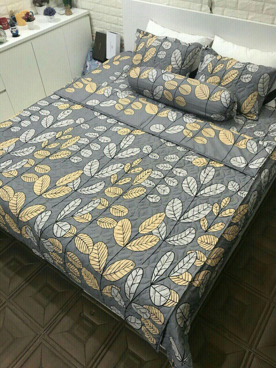 Bộ Chần Phao 5 Món - Bộ ga phủ Poli trần bông freesize 5 món