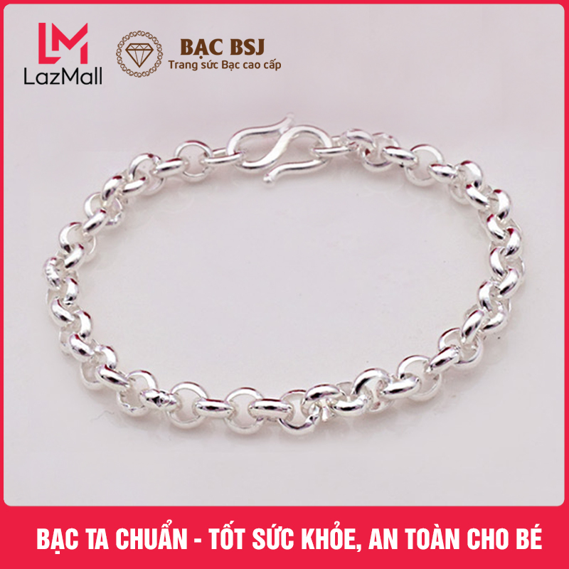 Lắc tay, vòng tay bạc cho bé bạc ta cao cấp. Bạc BSJ