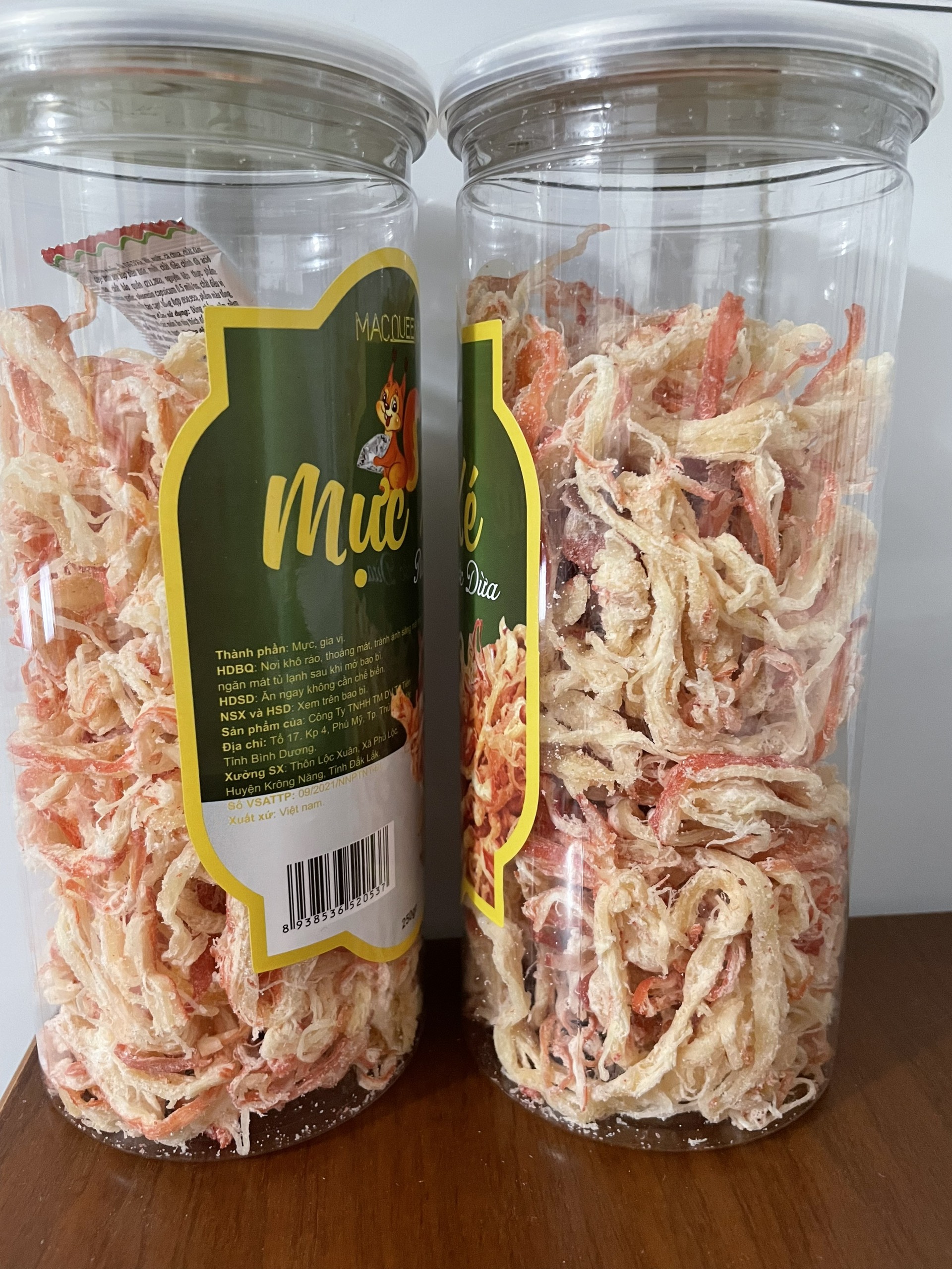 Mực hấp nước dừa xé sợi cực ngon hộp 250Gr