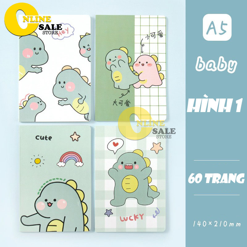 Sổ tay kẻ ngang A5 60 trang dễ thương kích thước 140x210mm, sổ tay cute, sổ viết dễ thương, sổ tay ghi chép hoạt hình dễ thương