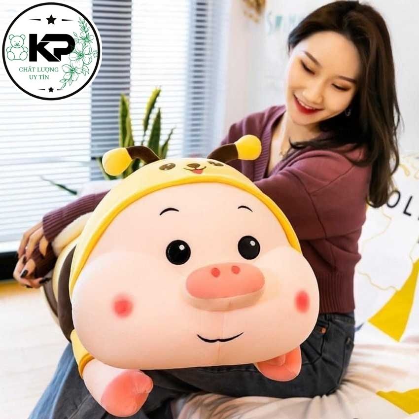 Gấu bông heo ong vàng cao cấp cute khổng lồ kích thước 85 cm