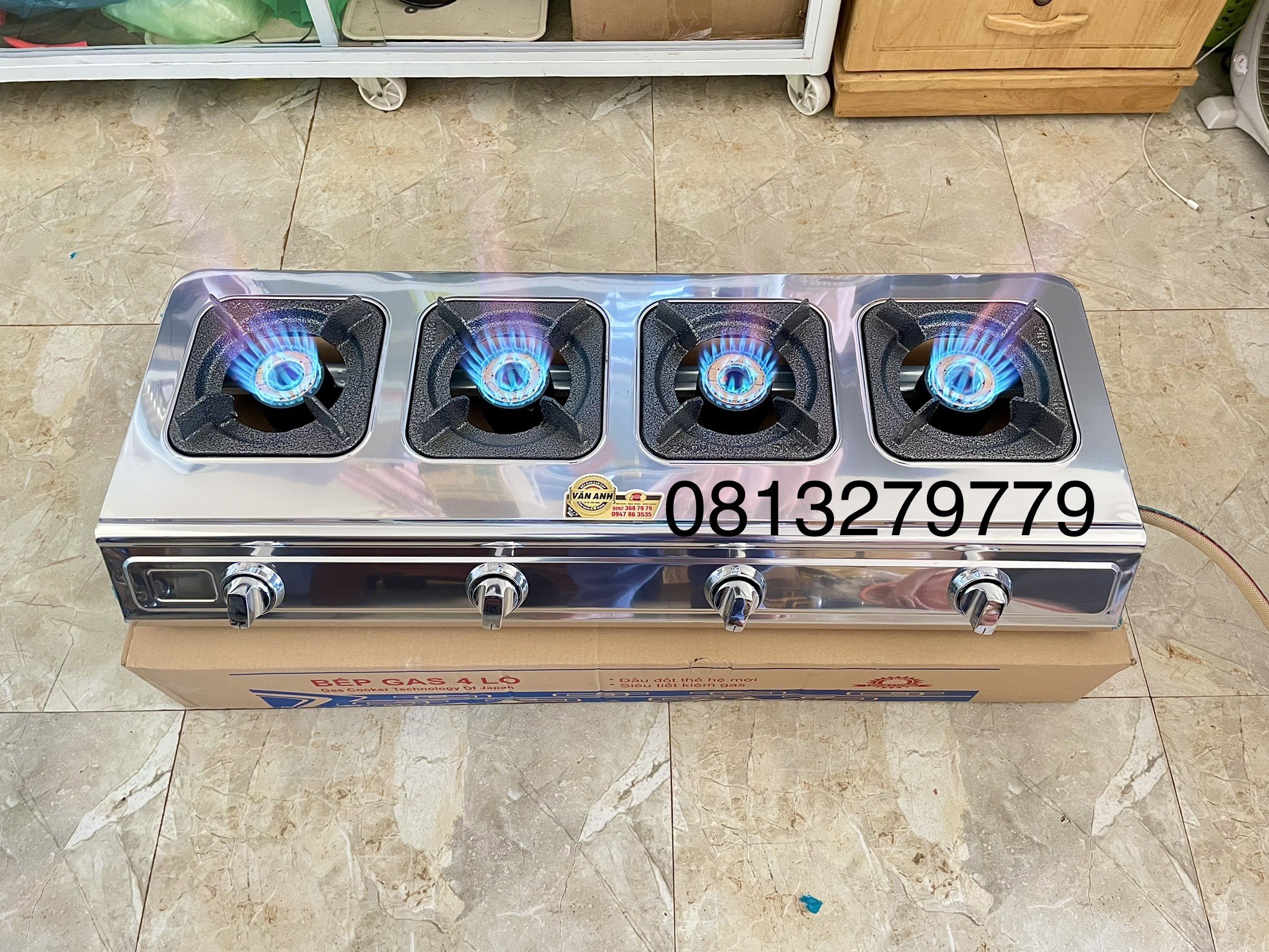 Bếp gas 4 lò khè cao cấp