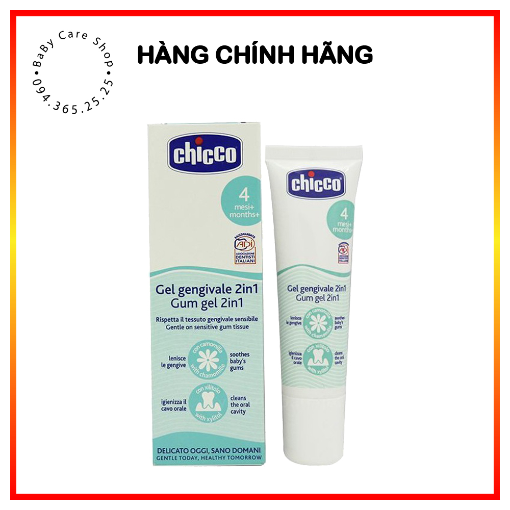 Gel bôi cho bé mọc răng Chicco, xoa dịu lợi sưng, giúp bé dễ chịu hơn trong quá trình mọc răng