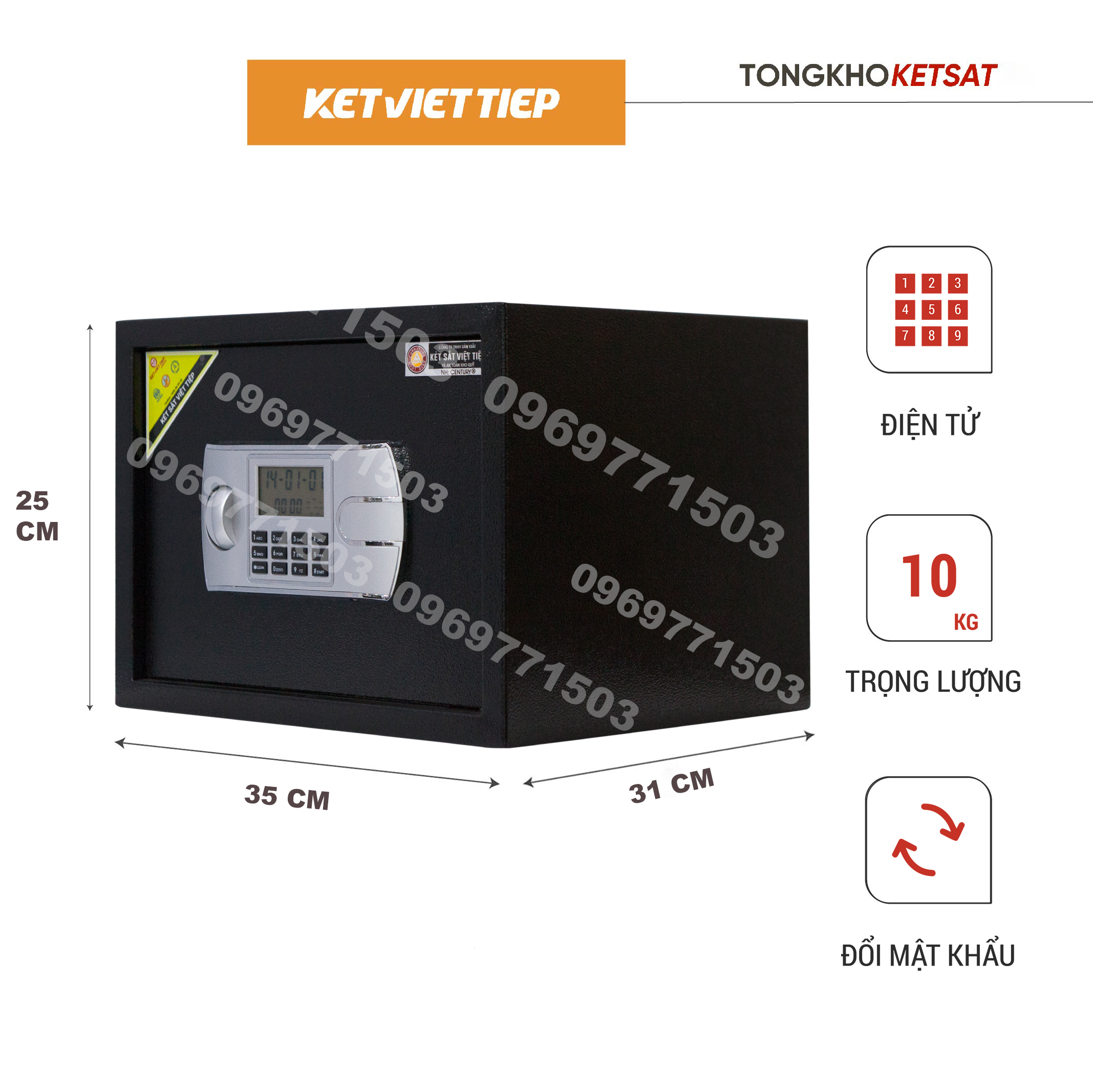 Két sắt - két sắt điện tử - két sắt mini - két sắt chống cháy ks256dt điện tử bảo hành 5 năm - két sắt gia đình