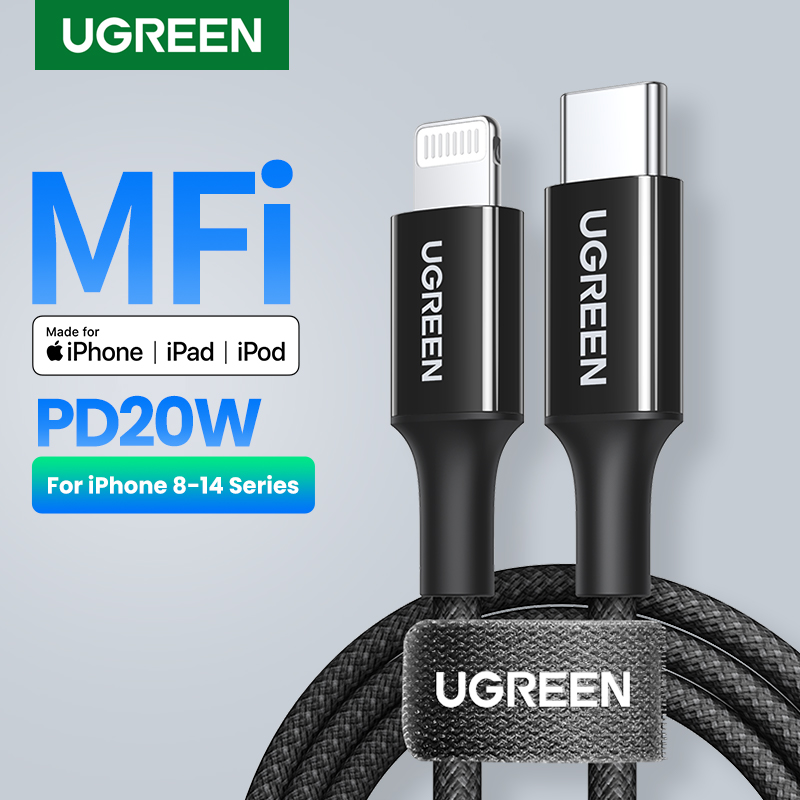 Ugreen usb c to lightning cable mfi certified charging cable for 14 pro max 14 plus 13 pro max, 12 pro max 11 11pro 11promax 8plus
