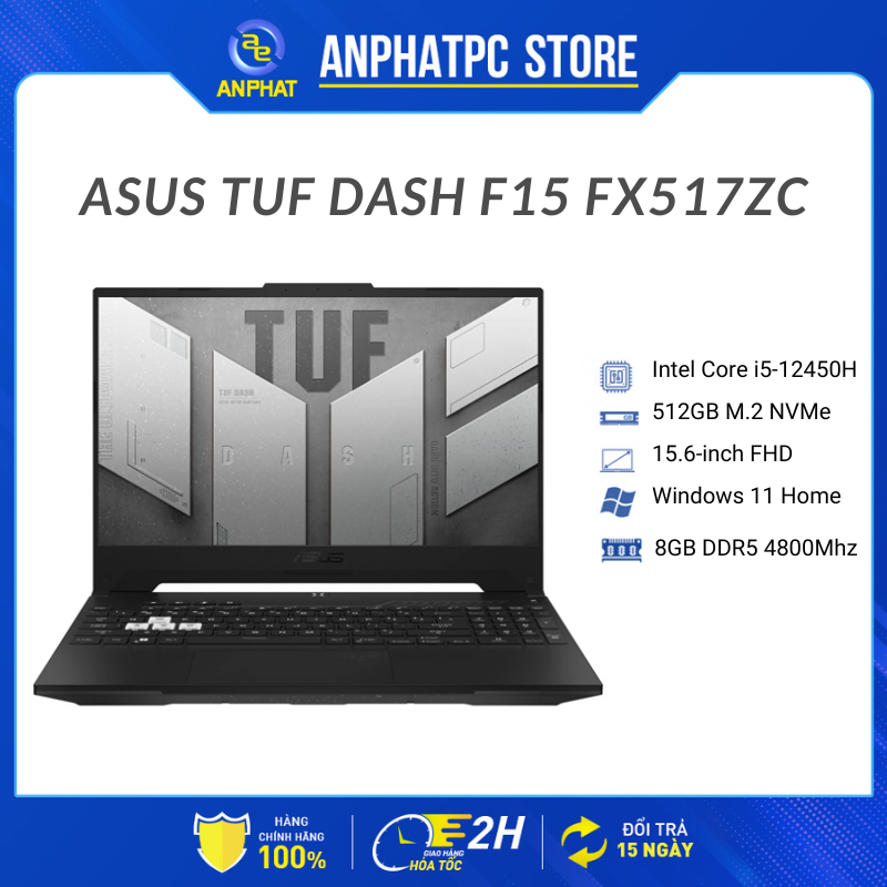 Laptop asus tuf dash f15 fx517zc-hn077w - bảo hành 24 tháng