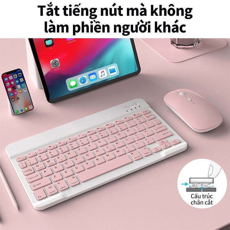 [BP001A] Combo Bàn Phím + Chuột Bluetooth+ Túi Chống Sốc Chất Lượng Cao Cho Máy Tính Bảng /Ipad/ Điện thoại - Piz&Me Shop- Thích gì bán đó