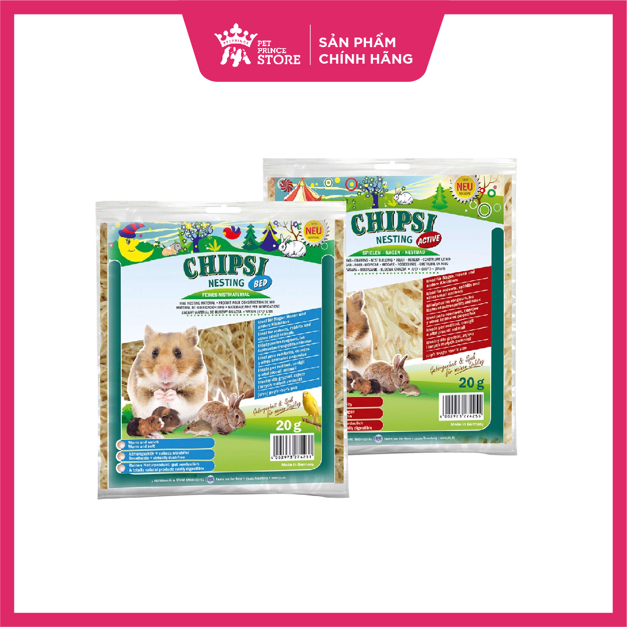 Vật liệu làm tổ cho thú cưng Chipsi Nesting | 100% gỗ bào tự nhiên | Không bụi