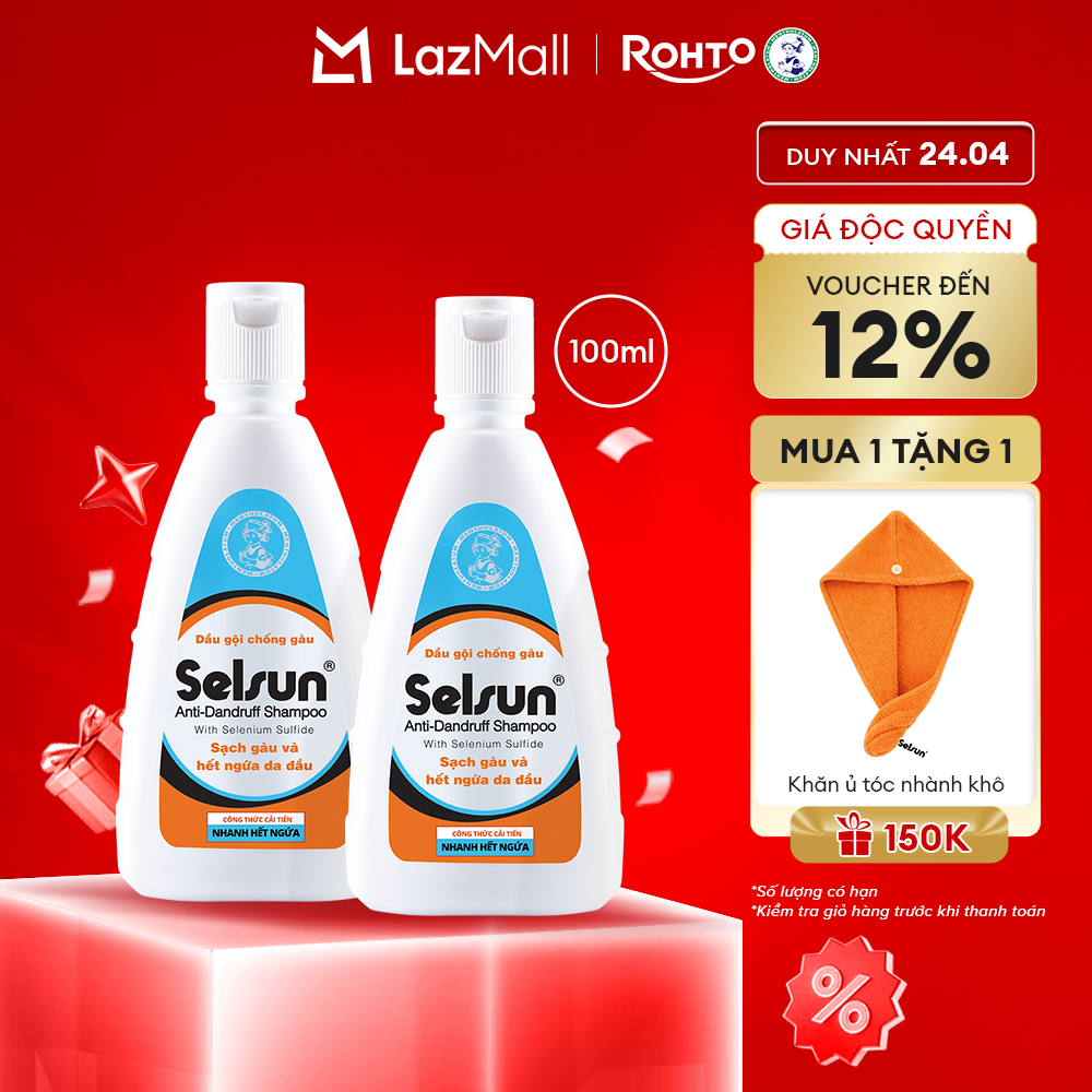 [VB] Bộ 2 dầu gội Selsun chống gàu, sạch gàu  hết ngứa da đầu Selsun Anti-Dandruff Shampoo 100ml