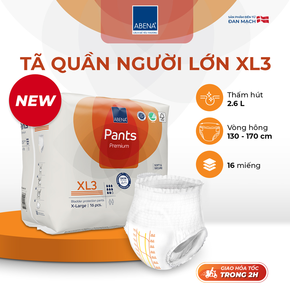 Tã quần người lớn Abena Pants Premium XL3 thấm hút 2.600ml