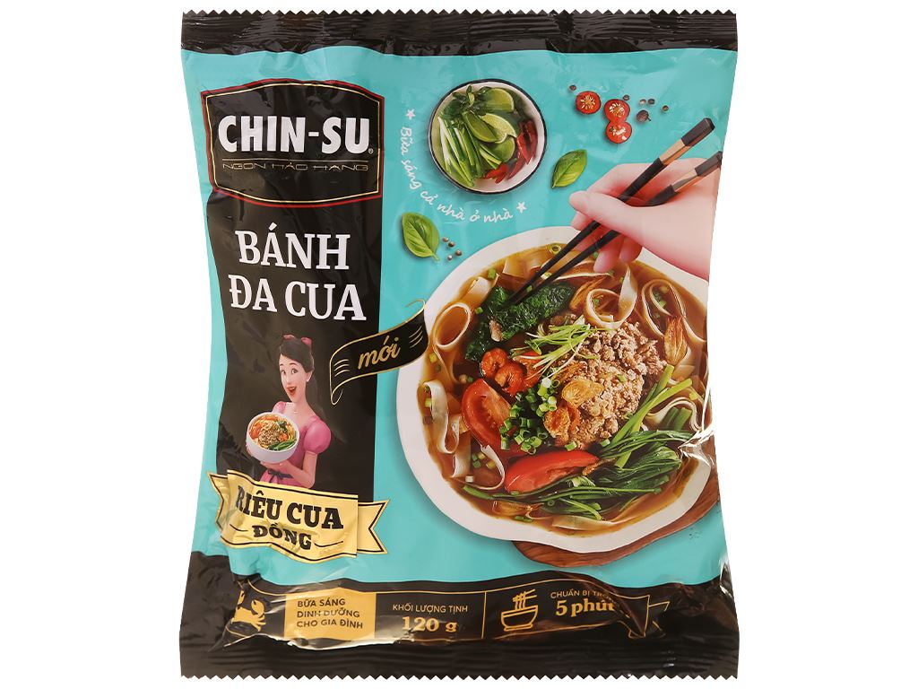 Thùng 15 gói Bánh đa cua Chin-su riêu cua đồng gói 120g