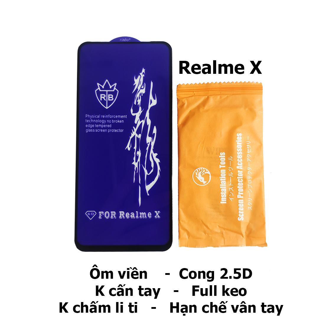 Kính cường lực full màn hình Dragon Realme X