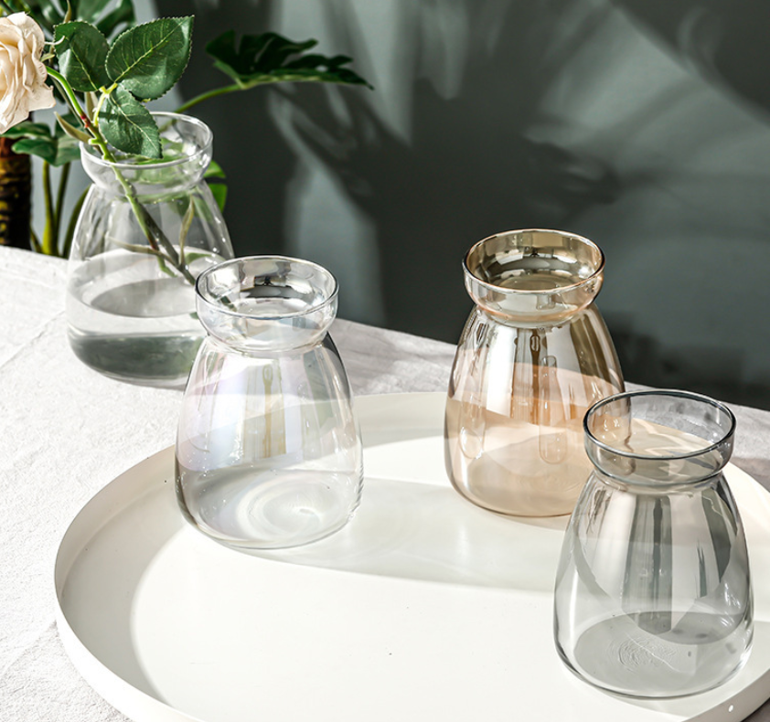 Bình Hoa Thủy Tinh Cắm Hoa Thủy Tinh Trang Trí - Lọ Cắm Hoa Hồng Decor
