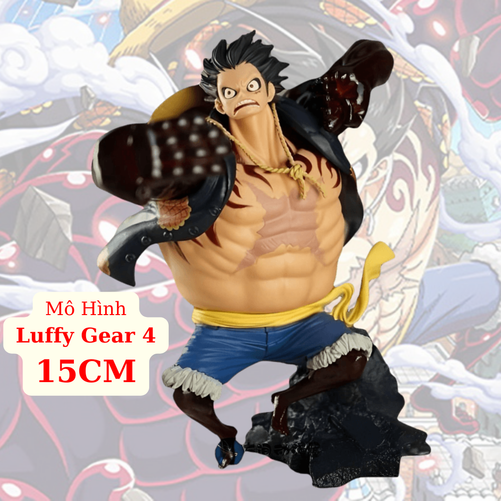 Mô hình luffy gear 4 hắc haki 15cm mô hình one piece cao cấp, figure mô hình anmie one piece luffy vua hải tặc