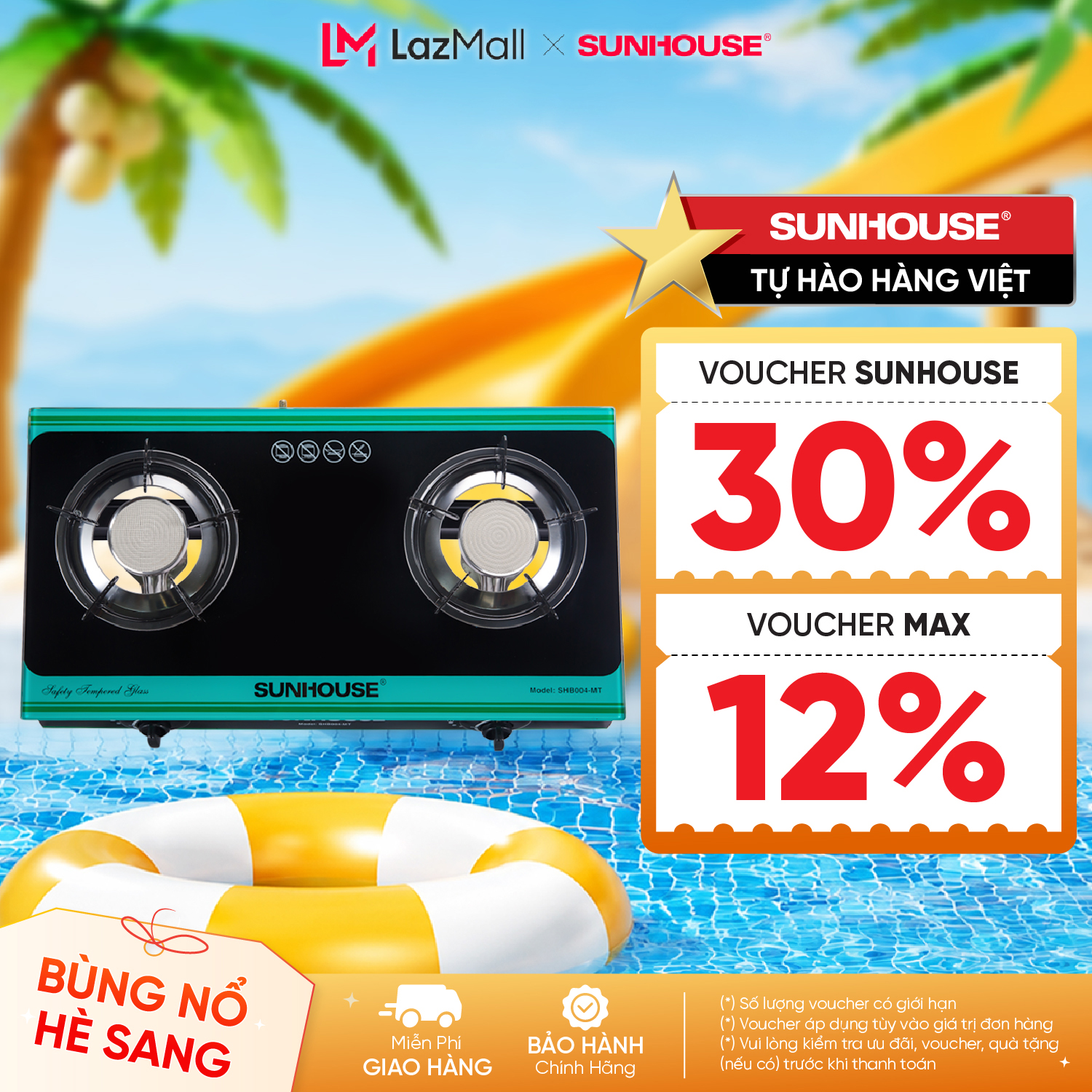 Bếp gas dương hồng ngoại SUNHOUSE SHB004MT - Đầu đốt hồng ngoại tiết kiệm gas - Kiềng bếp tráng men siêu bền, chịu lực chịu nhiệt tốt - Không bị tạt lửa khi nấu - Hàng chính hãng Sunhouse Việt Nam