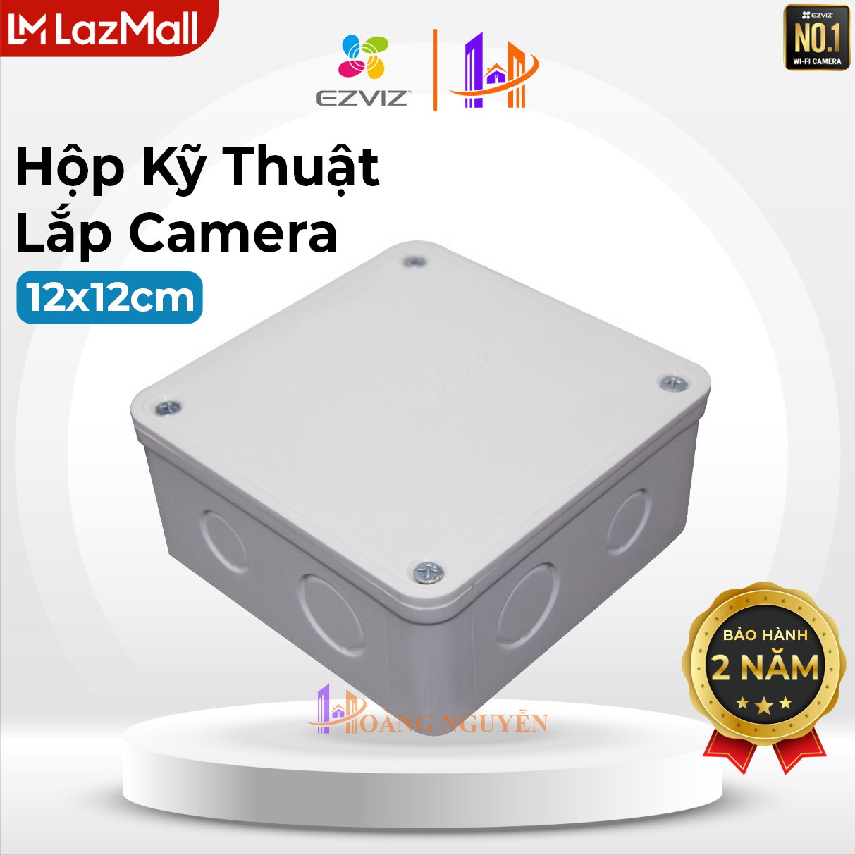 [LAZMALL] Hộp Box 12x12 Chuyên Dụng Cho Camera Hikvision Imou Ezviz KBvision,Chất liệu PVC chống cháy,Lắp đặt ngoài trời không sợ mưa nắng-EZVIZ Hoang Nguyen Authorized Store