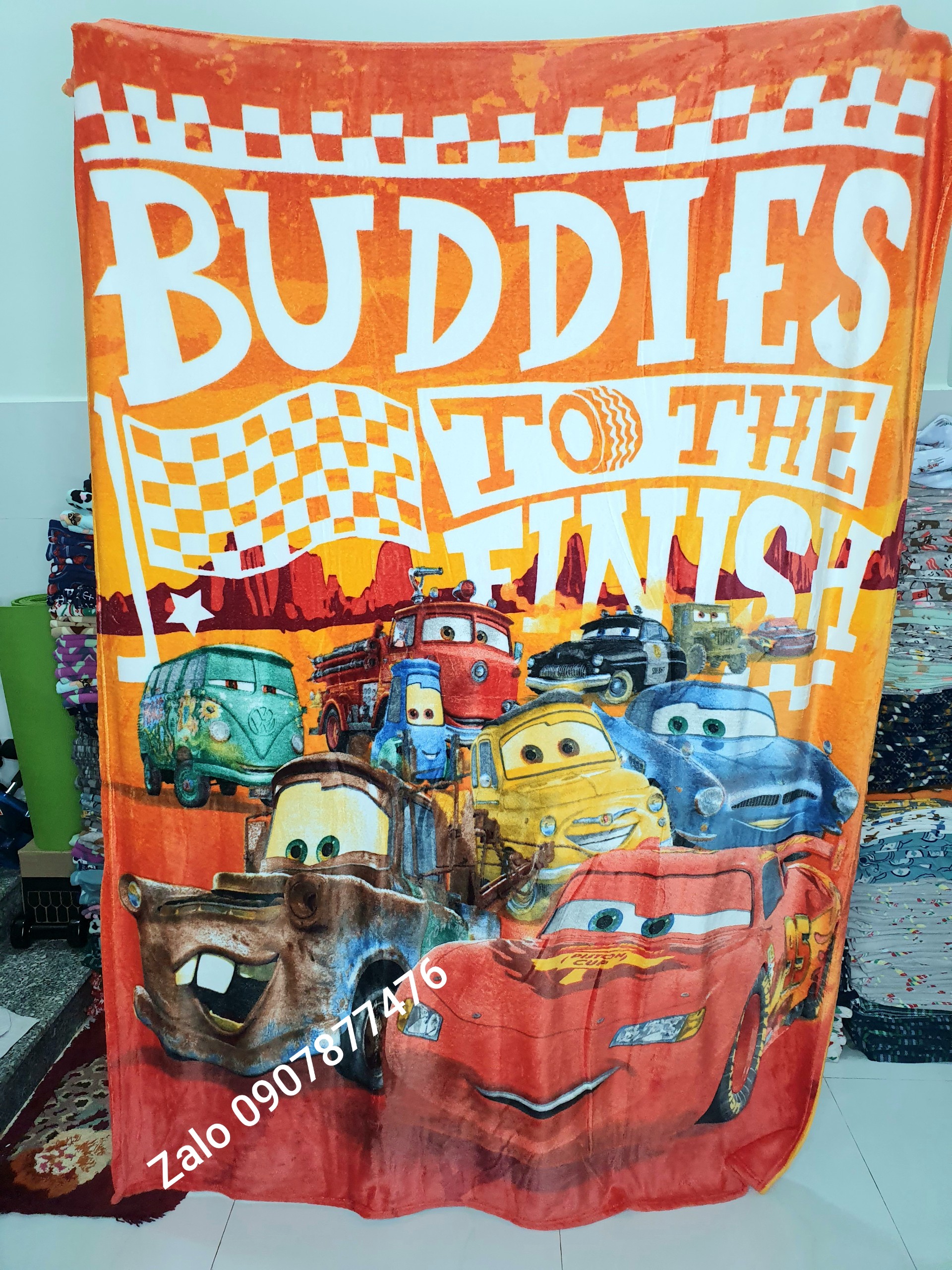 CÓ VIDEO. Mền lông Disney Xe Macqueen 2m x 1m5