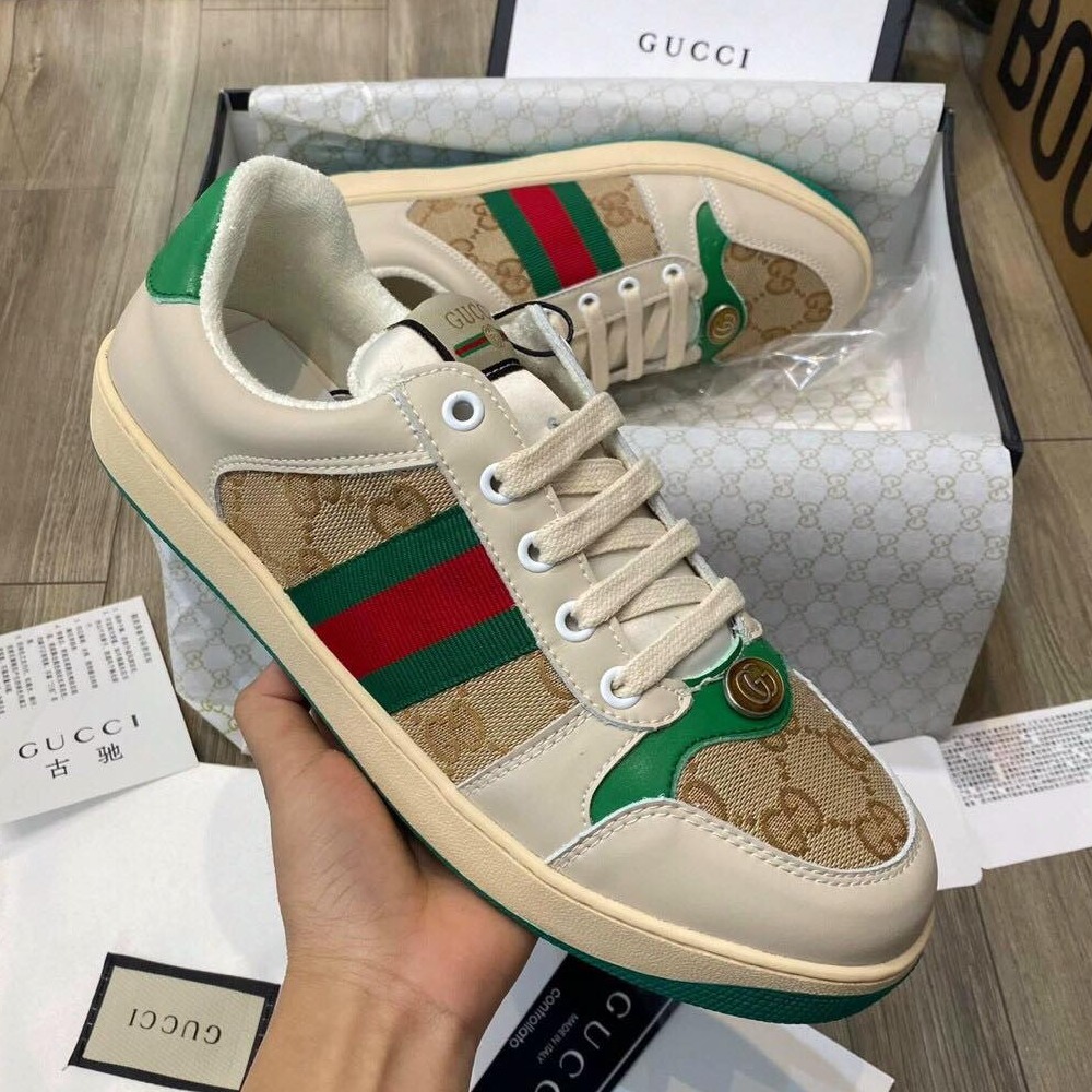 Giày Sneaker Nam nữ Guccii Screener leather( Giày Guccci Sơn Tùng MTP)