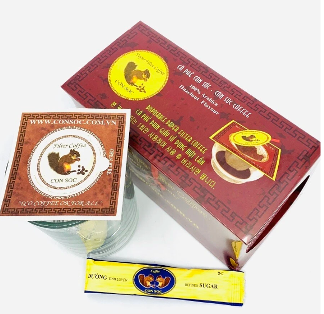 CÀ PHÊ CON SÓC PHIN LỌC GIẤY - 10g x 10 gói (HƯƠNG HAZELNUT)