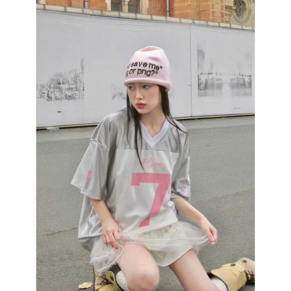 ÁO THUN BÓNG CHÀY, BÓNG RỔ NAM NỮ LOGO SỐ 7 HỒNG FORM RỘNG THỜI TRANG PHONG CÁCH HIỆN ĐẠI SIÊU ĐẸP TP38