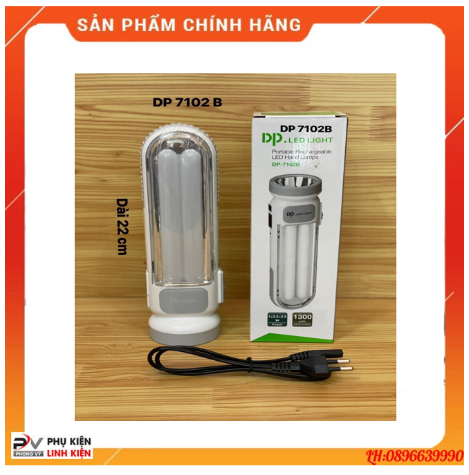 Đèn pin led có sạc lưu điện 2 trong 1 siêu sáng dp-7102b / dp led light