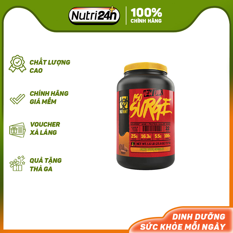 Mutant iso surge 1.6lbs 725 gram | sữa dinh dưỡng tăng cơ nuôi cơ phục hồi cơ bắp