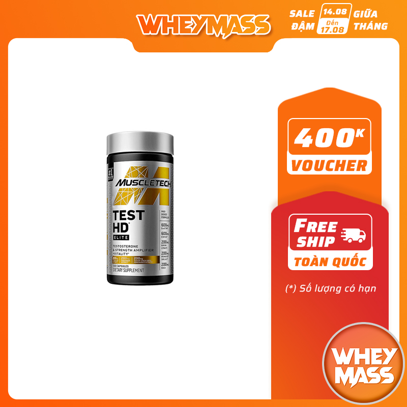Muscletech - test hd elite 120 viên | tăng cường t e s t o s r e r o n e hỗ trợ xây dựng c ơ bắp