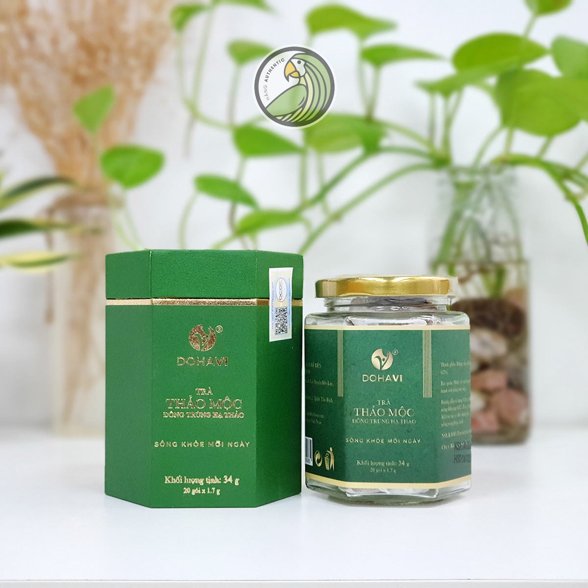 Trà thảo mộc đông trùng hạ thảo dohavi hộp 20 túi lọc x 1.7g