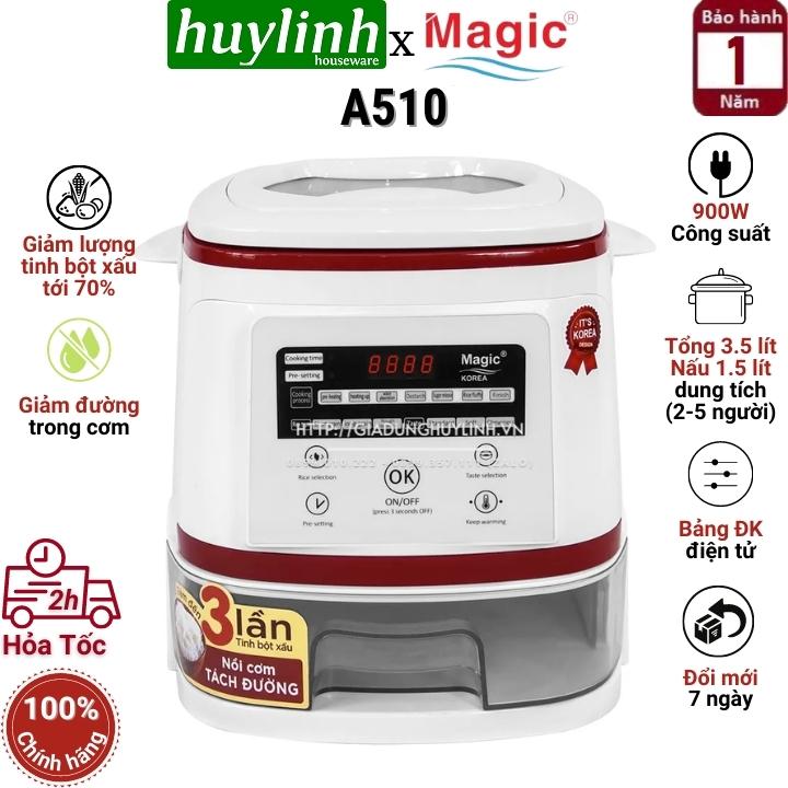 Nồi cơm điện tử tách giảm đường magic korea a511 - 1.5 lít - phù hợp từ 2-5 người