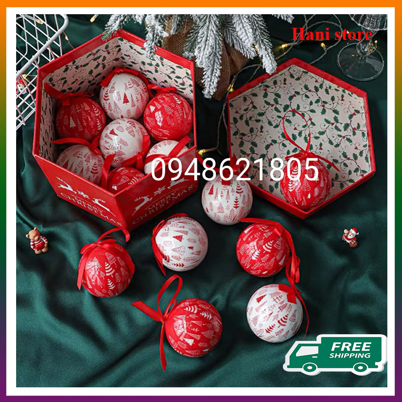 Hộp 14 quả châu 8 ly Hani Store trang trí noel trang trí giáng sinh
