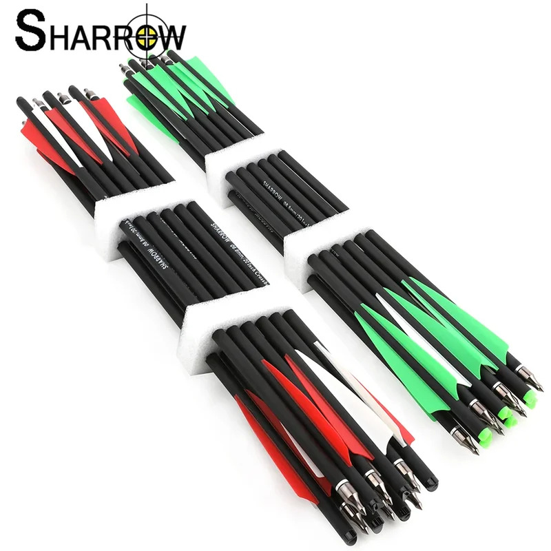 21inch bắn cung nỏ mũi tên hỗn hợp carbon mũi tên Trục cao su lông nỏ mũi tên cho Cung ngoài trời và mũi tên săn bắn