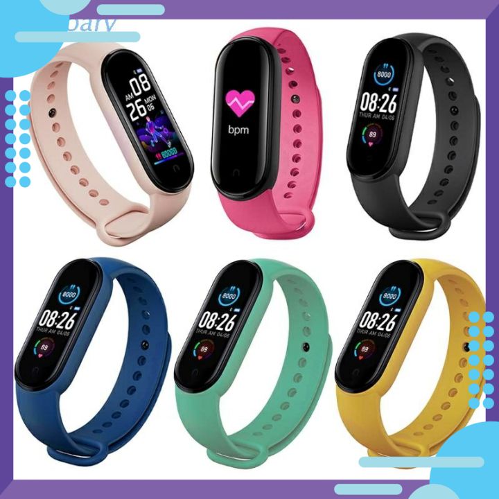 Vòng đeo tay thông minh M5S. Tặng kèm dây đeo thay thế. Thay được hình nền cá nhân. Đo nhịp tim, huyết áp, luyện tập thể thao. Thông báo cuộc gọi tin nhắn, facebook. BH 12 tháng