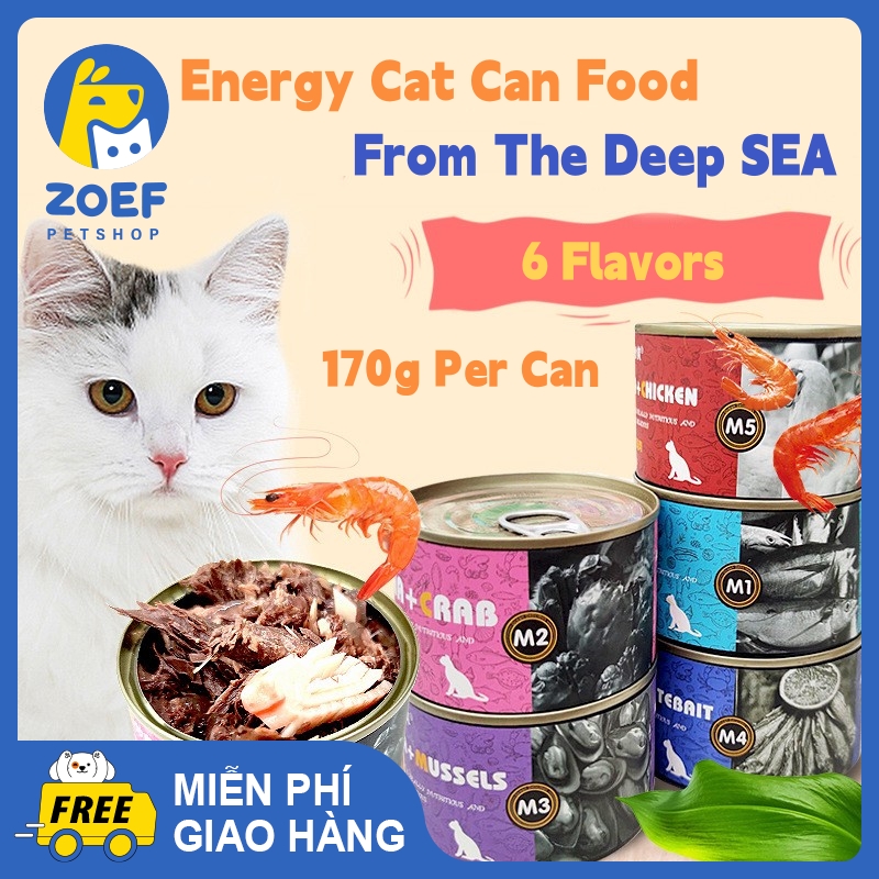 ZOEF Dinh Dưỡng Đóng Hộp Cho Mèo Thức Ăn Ướt Đầy Đủ Cá Ngừ Biển Sâu Giai Đoạn Vỗ Béo Cá Ăn Dặm 170g Thịt Tươi Đóng Hộp Meo LI0079