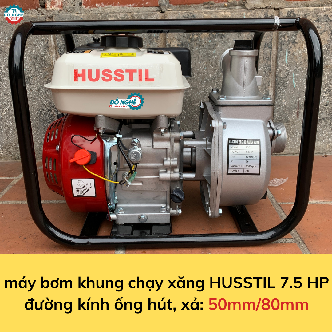 Máy bơm nước chạy xăng 7.5hp husstil thái