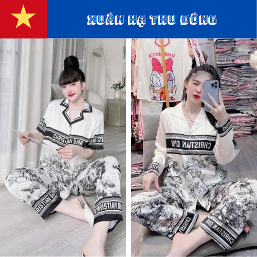 Big size - bộ pyjama lụa xước ánh kim cao cấp hàng thiết kế mới.