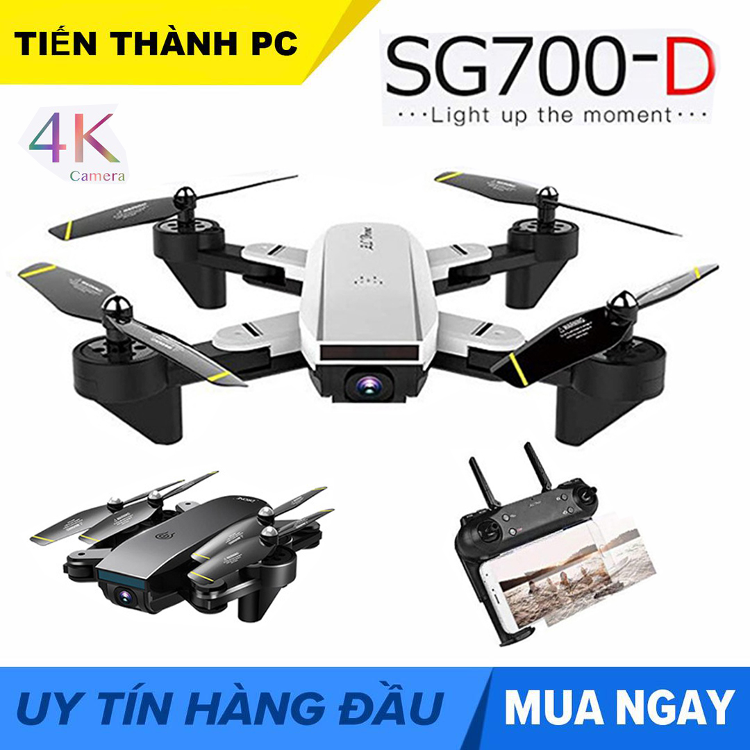 [ MỚI ] Flycam SG700 D Thế Hệ Mới Chụp Ảnh Bằng Cử Chỉ, Video HD 720P, 2 Camera 4K, Cảm Biến Di Chuyển Theo Bàn Tay, Truyền Hình Ảnh Trực Tiếp Về Điện Thoại