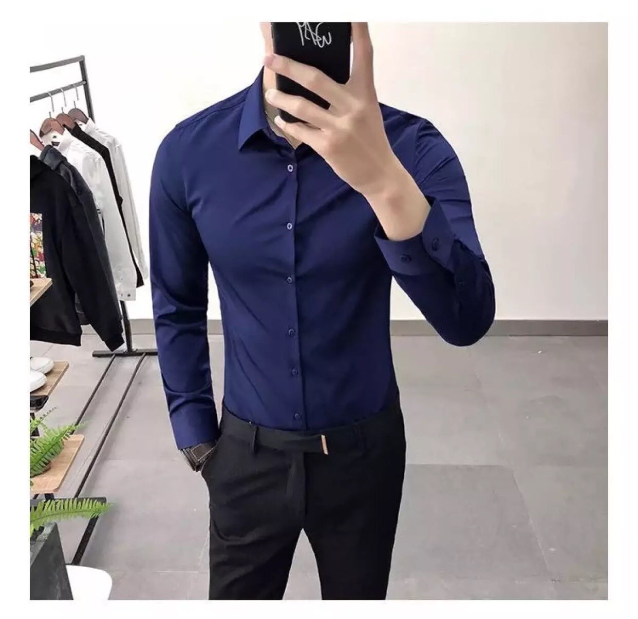 Áo sơ mi trơn dáng chuẩn vừa vặn phù hợp cho mọi lứa tuổi size từ 40 kg đến 85 kg