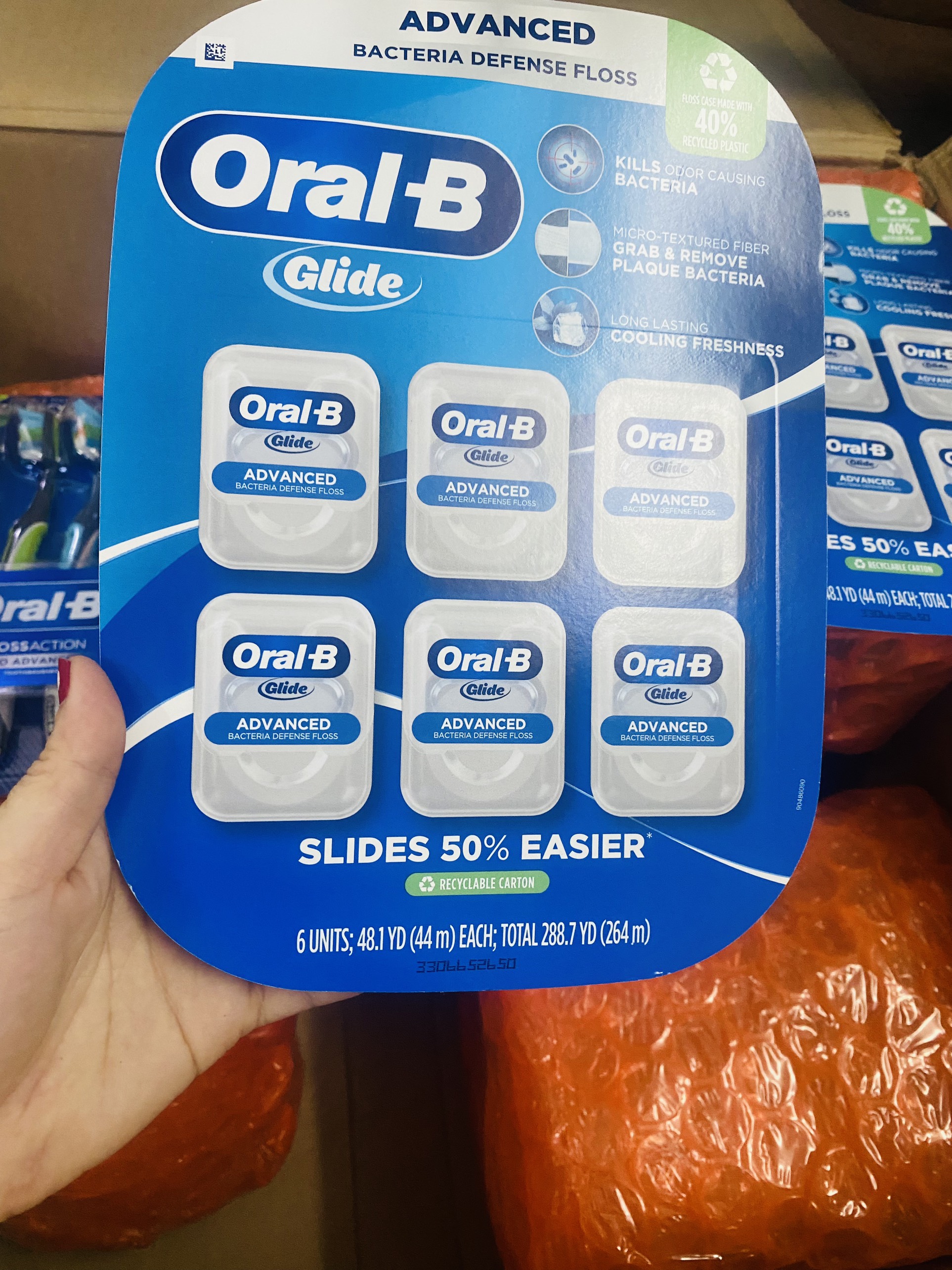 Chỉ nha khoa ORAL-B Glide Advanced Multi Protection Floss Clear Mint Set 44m - hàng nhập mỹ