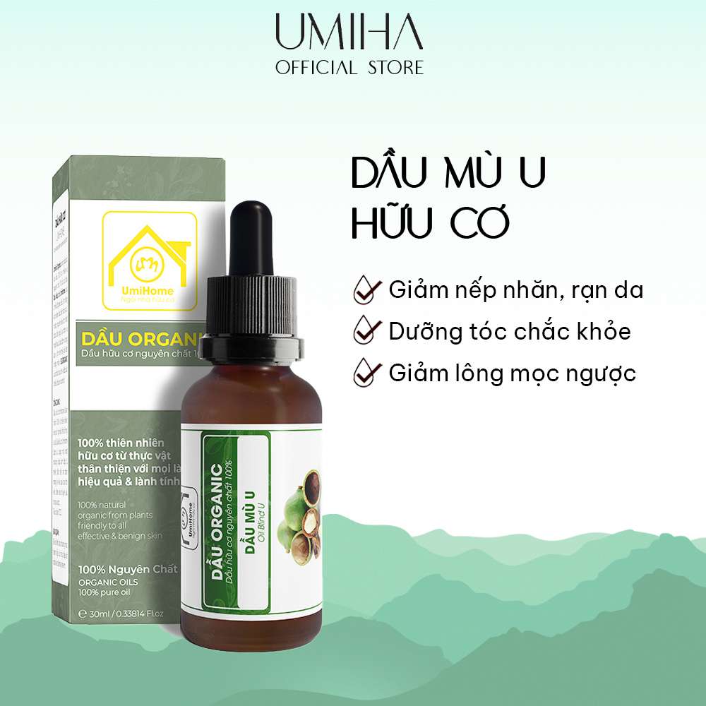 Dầu Mù U nguyên chất UMIHOME hữu cơ 30ml làm giảm rạn da sẹo mụn, lành vết bỏng