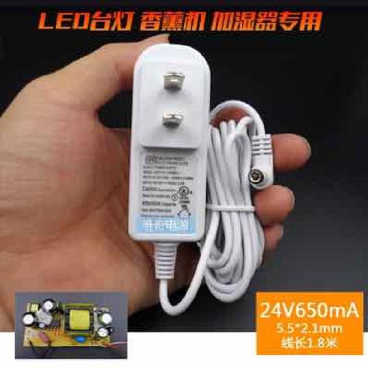 Sạc điện cho máy phun sương, củ sạc cho máy khuếch tán, nạp điện máy xông tinh dầu 24v-0.65a