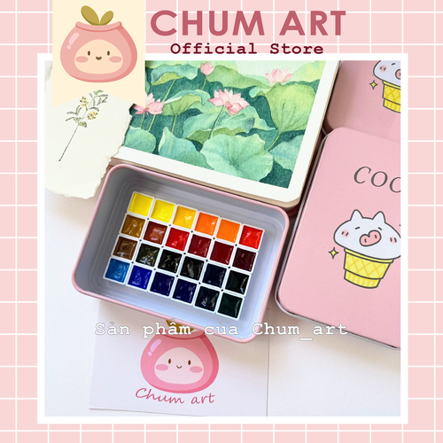 Chum Art -Bộ 24 màu nước White nights Nga hạng hoạ sĩ cao cấp