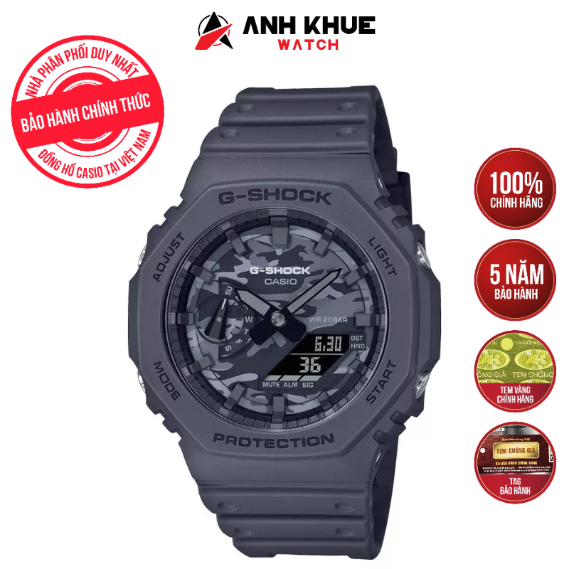 Đồng hồ casio g-shock nam dây nhựa ga-2100ca-8adr