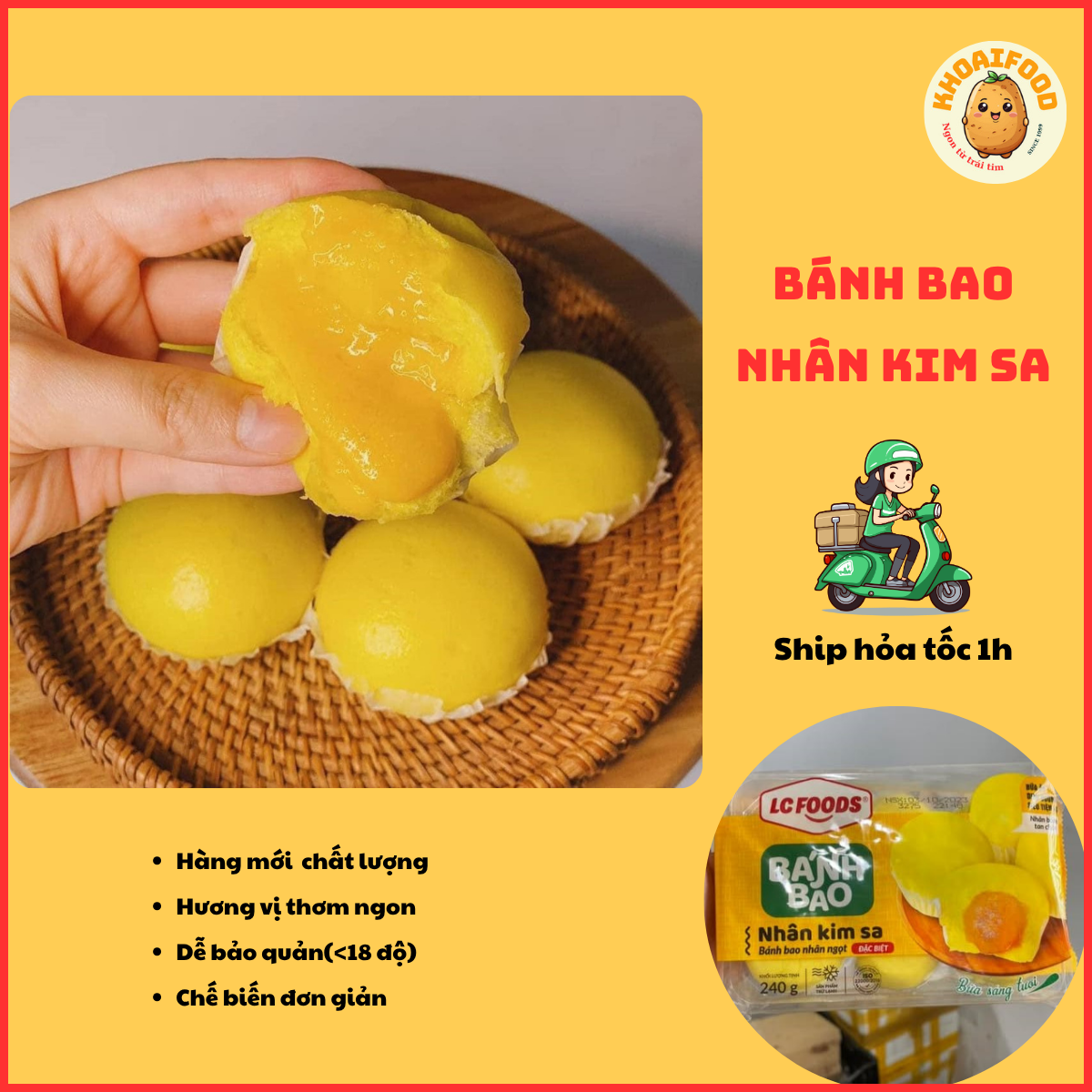 Bánh bao kim sa-240g