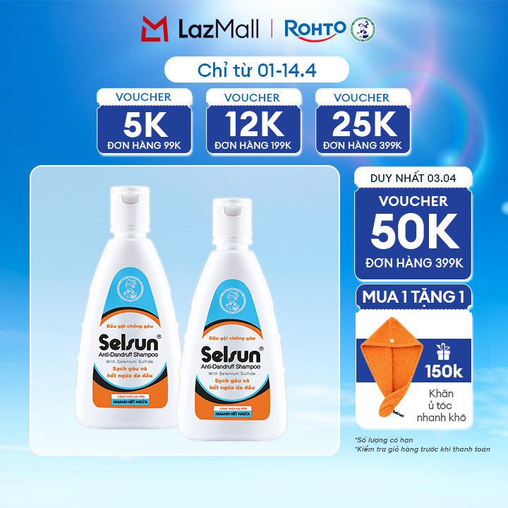 [VB] Bộ 2 dầu gội Selsun chống gàu, sạch gàu  hết ngứa da đầu Selsun Anti-Dandruff Shampoo 100ml