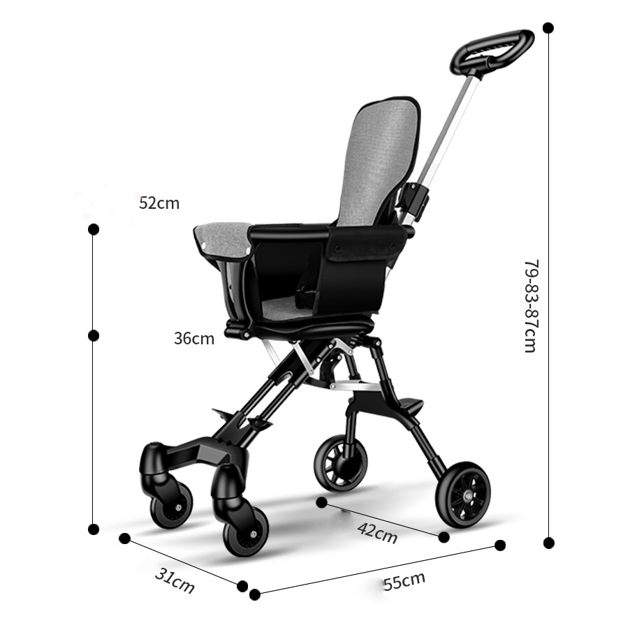 [giá rẻ] Xe đẩy em bé du lịch gấp gọn đảo chiều siêu nhẹ - V1 qmart