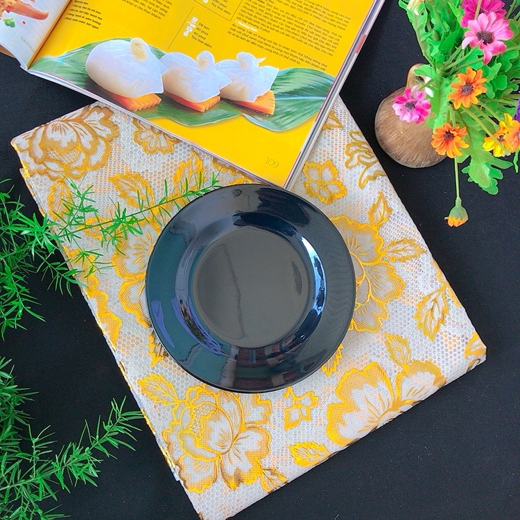 Dĩa Tròn Nhựa Melamine Màu Đen Nhiều Size